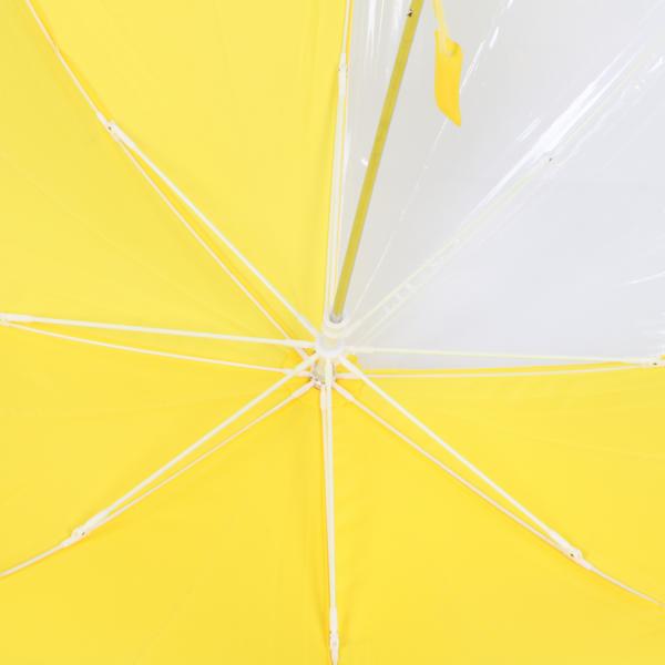 Yellow Kids Rain Umbrella With One POE Clear Window Children'S Sun Umbrella
