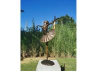Decoración Arte de jardín Bronce Escultura de bailarina antigua
