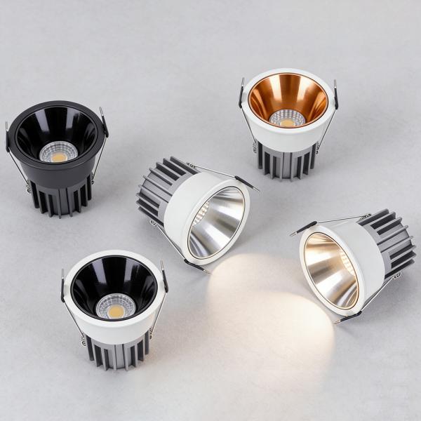 Dimmable Anti-Glare LED Spotlight with CCT Changable COB Downlight for Modern Interiors