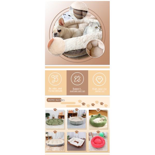 Pet Sofa Sustainable Linen Type Cloth Sleeping Nest for Warm and Cozy Winter Nights