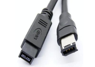 Black Color IEEE 1394 Firewire Cable 800mbps Transfer Speed  Simultaneous Connection