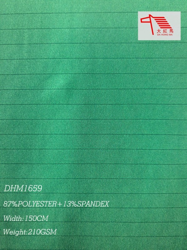 210GSM Polyester Spandex 4 Way Stretch Fabric Horizontal Stripe for Activewear Apparel