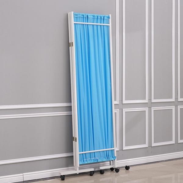 Medical Stainless Steel Movable Hospital Bedside Ward Screen4 Panel Folding Ward Screen With Wheels