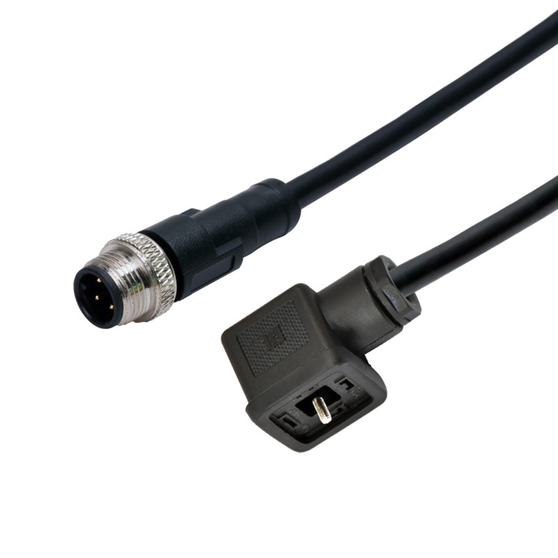 M12 отливая 5pins в форму соединитель кода мужской прямой водоустойчивый к типу штепсельной вилке клапана соленоида b 3+PE