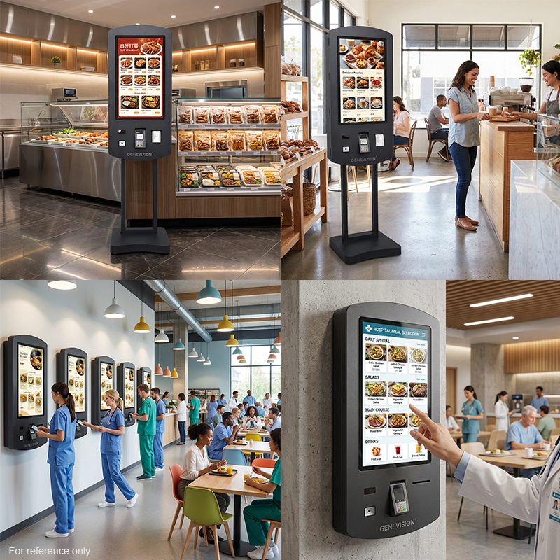 32 Inch Capacitive Touch Screen Self Service Kiosk with QR Code Scanner for Restaurant Ordering and Payment