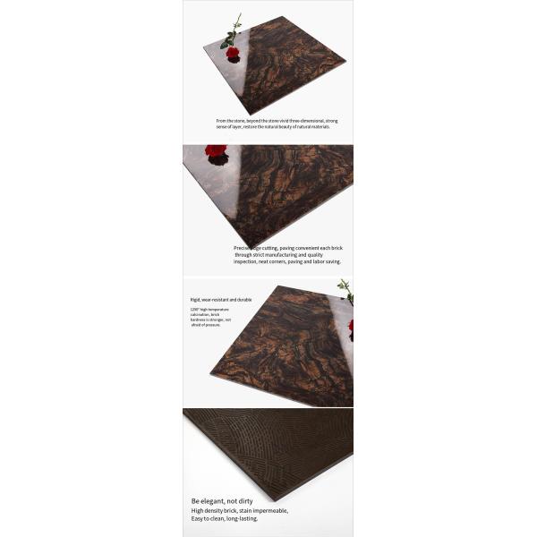 Gold Coffee Polished Porcelain Floor Tiles Anti Slip Living Room Tiles