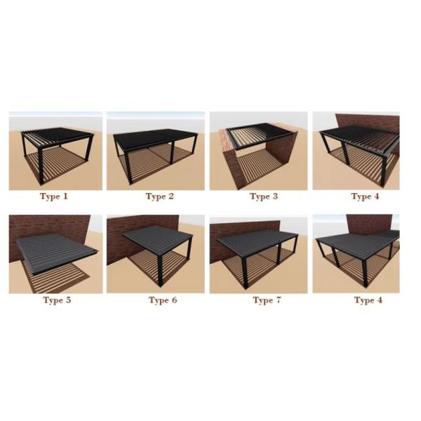 Customised Outdoor Garden Patio Motorised Retractable Roof Bioclimatic Pergola Outdoor