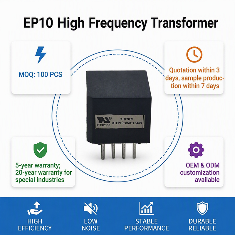 PoE Small Power EP10 SMD Electronic Pulse Transformer For Gate Drive Inverter