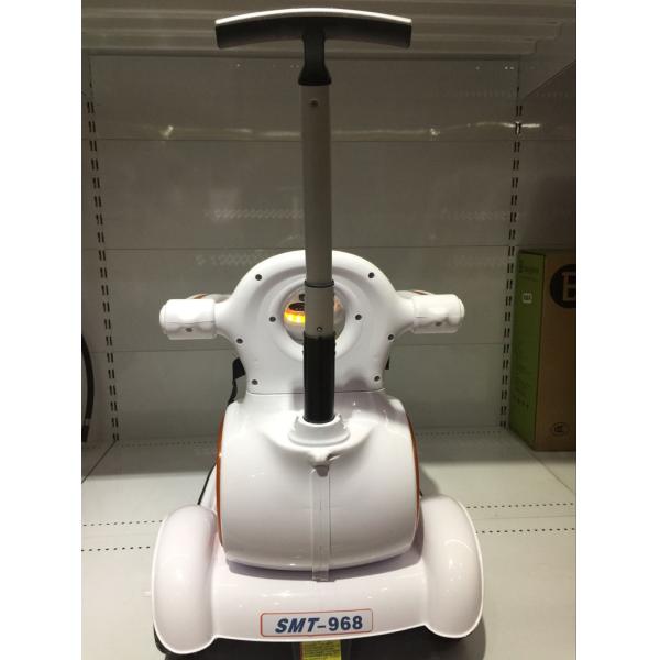 Carro eléctrico para niños con manija retráctil y luces coloridas