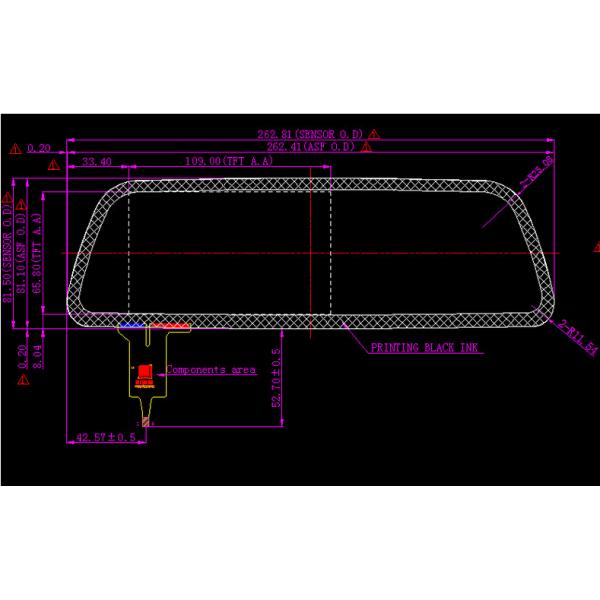 Incar специальная панель касания формы запроектированная PCT емкостная для зеркала Rearview