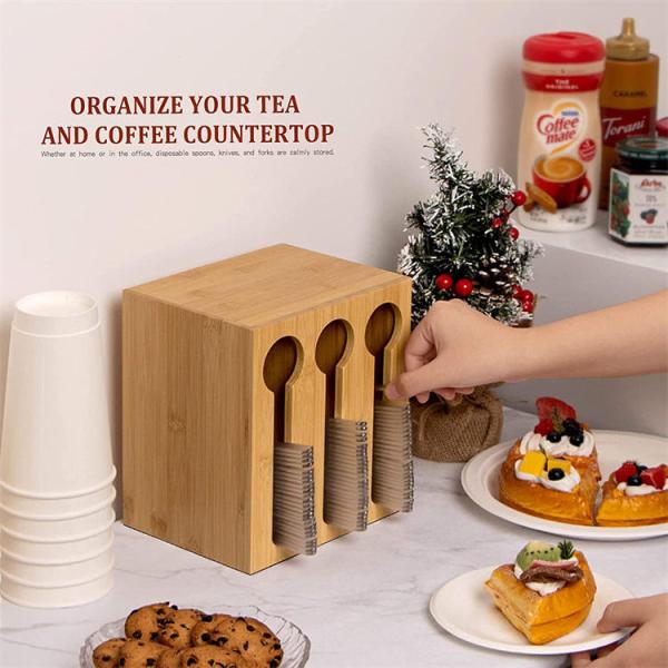 3-6L Cajas de organizador de bambú de madera de restaurante occidental Cuchillo y tenedor organización de cubiertos