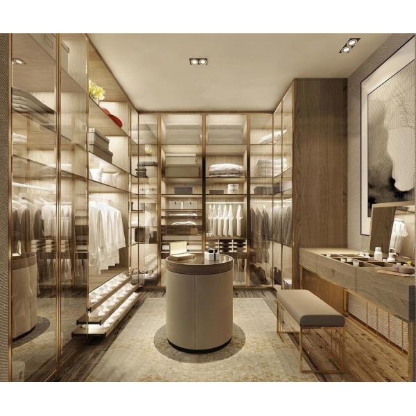 Шкаф сползая стеклянной двери DTC алюминиевый стеклянный с деревянными ящиками и вешалкой