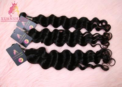 Natural Color Virgin Indian Hair / Malaysian Wave Hair Bundles Cuticle Aligned