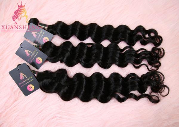 Natural Color Virgin Indian Hair / Malaysian Wave Hair Bundles Cuticle Aligned