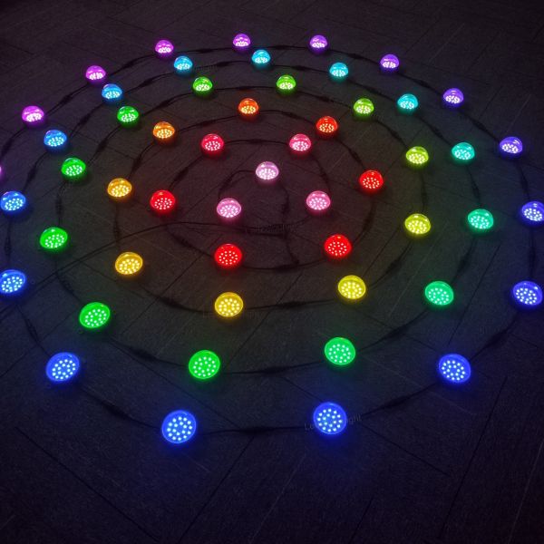 Outdoor IP68 100mm DC24V DMX RGB LED Pixel Dot Light for Facade Landscape