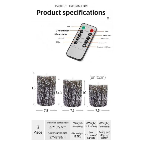 Manufacturer 10cm Real Wax Flameless LED Candles Battery Operated Pillar Remote Control Electric Flickering Candle by Piece