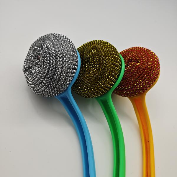 Stainless Steel Kitchen Scrubber with Scouring Ball for Pots and Pans