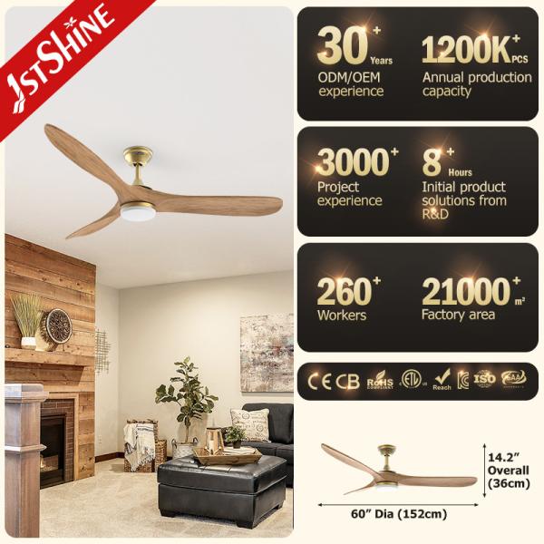 Fornecedor Ventilador de teto 220v Alta Velocidade Preto Moderno Bldc Motor Madeira Led Ventilador de teto Luz