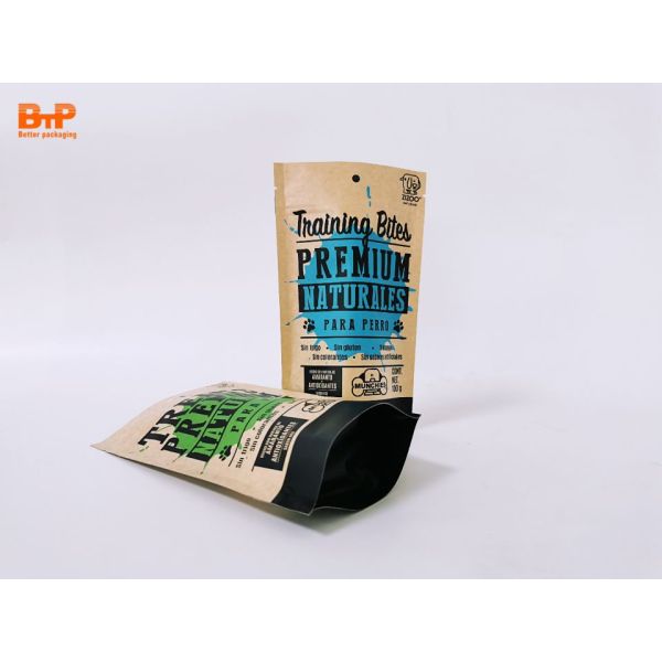 Eco-Friendly Paper Food Packaging Bags Biodegradable Kraft Paper Pouch Stand up Plastic Bag for Coffee Beans Storage Mylar Bags