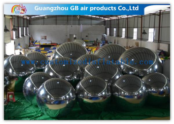 Popular Silver Inflatable Holiday Decorations Mirror Balloon For Outside Xmas