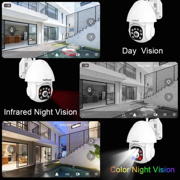 1296P Two-Way Audio 3 Light Modes AP Hotspot Humanoid Tracking WIFI Indoor Outdoor Security Camera
