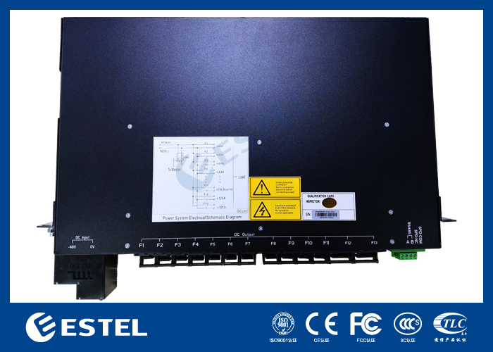 Smart 19 Inch Rack Mounted Telecom Power System AC to -48V DC Output 13 Intelligent Circuit Breakers for Base Station and Outdoor Cabinet with RS485 Remote Monitoring