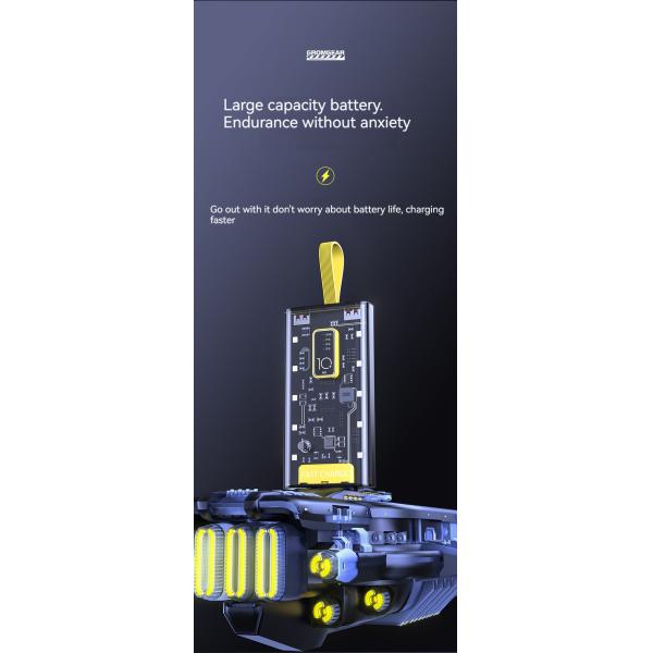 TYPE-C Input Interface Power Bank Transparent 10000mAh Mobile Power Supply for iPhone 15 14