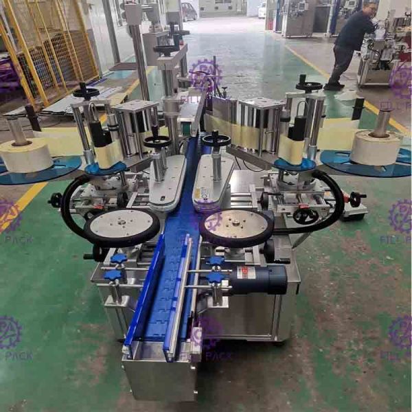 Fully Automatic Stainless Steel 304 Flat Bottle Labeling Machine With 2 Side Adhesive