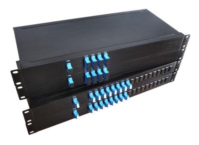 1U 19 chassi da cremalheira 4 canais CWDM DWDM Mux Demux com o conector do LC
