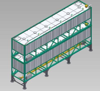 57 M³ +57 M³ Horizontal Cement Silo , Batching Plant Cement Silo Powder Storage Low Level Cement Silos