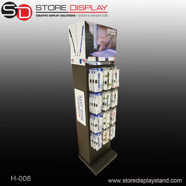 bespoke 2 sides hanging display stand with peg hooks