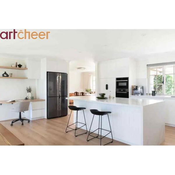 Custom Contemporary Design Kitchen Cabinet with Hardware Fittings for Villa Project