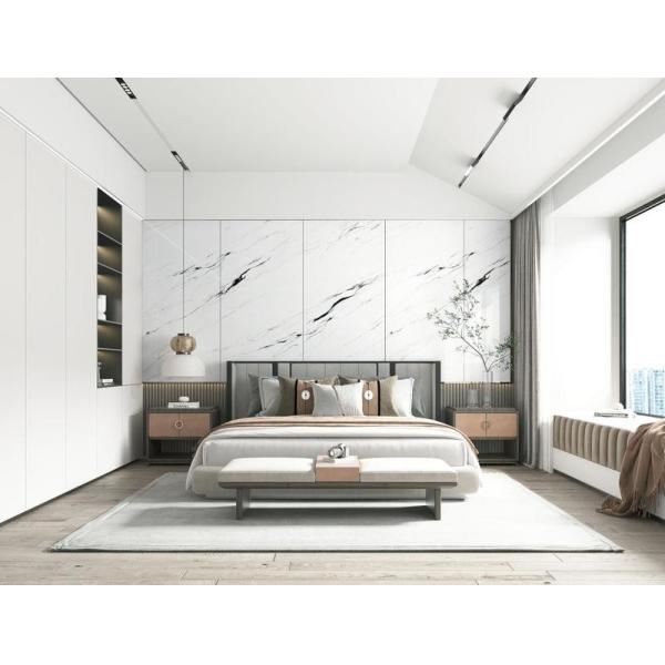 White Polished Glazed Porcelain Tile 900x1800mm Indoor Floor