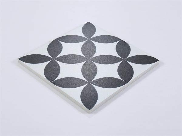 Black and White 20x20cm Ceramic Rustic Tile for Indoor Floor