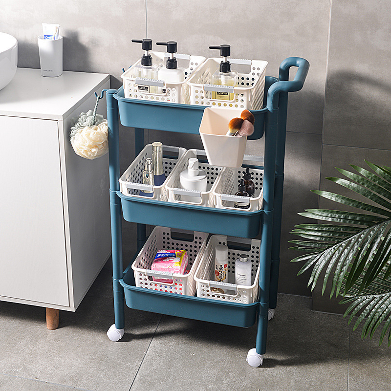Kitchen Storage Rack Vegetable and Fruit Organizer Hand Trailer Storage Rack Bathroom Clutter Shelf