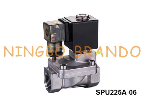 Tipo válvula de solenoide de aço inoxidável 3/4 da barretina mais ou menos cilíndrica e emplumada SPU225A-06 1 SPU225A-08 220VAC 24VDC