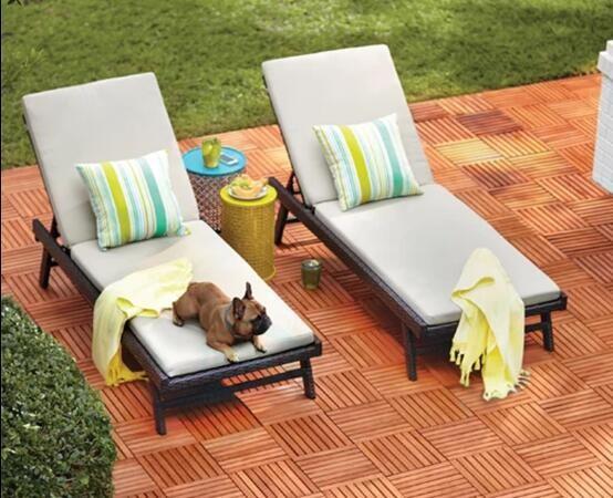 PE Rattan Leisure Chaise Lounge chairs  Aluminium Outdoor Garden wicker patio beach chair