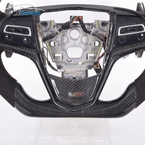 Real Carbon Fiber Leather Sports Cadillac Steering Wheel Stitching 2022 OEM ODM