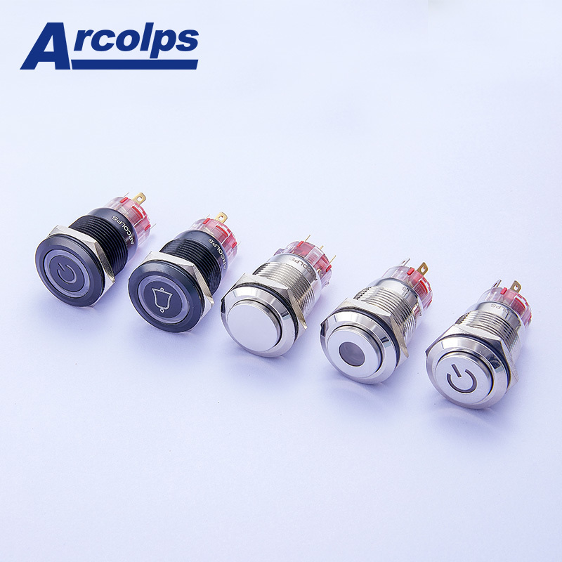 IP65 Waterproof Metal Push Button Switch 2A 250V 19mm Momentary Push Button Switch