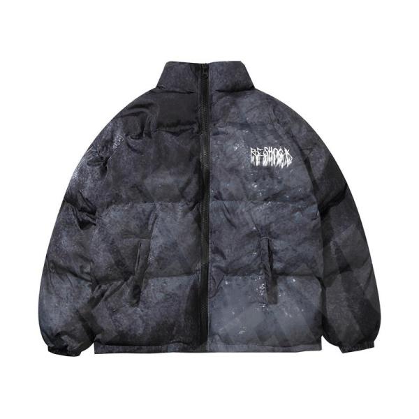 Waterproof Full Zip Puffer Jacket Mens Streetwear Bomber Puffer Jacket Men