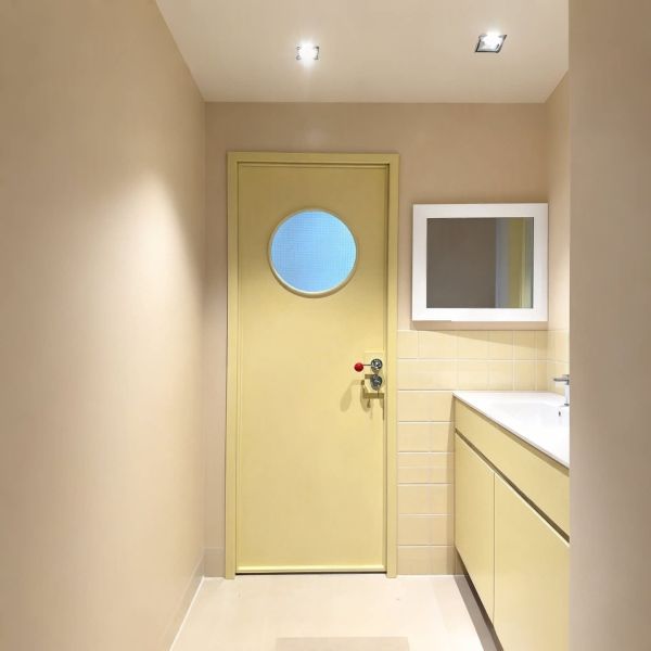 New French Retro Style Hollow Bathroom & Toilet Door, Titanium Magnesium Alloy, Dopamine Glass Door, Customizable