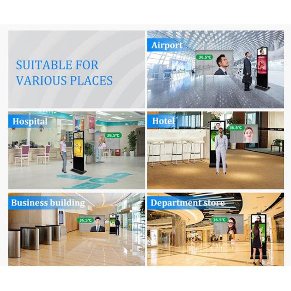 Temperature Screening Digital Signage Kiosk Advertising Player Display