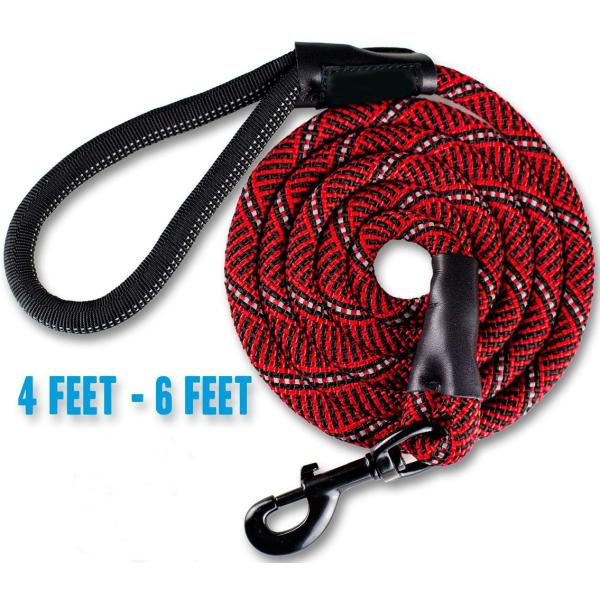100% Reinforced Nylon Reflective Rope Dog Leash Chew Resistant For Medium Large Dogs