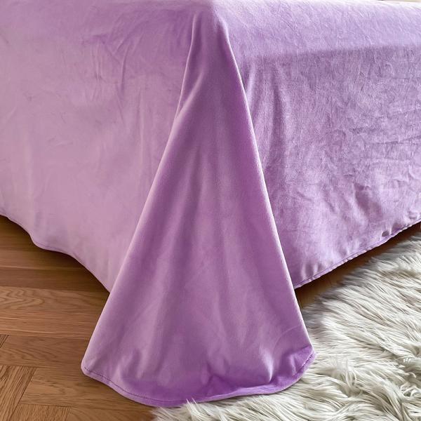 Двойная королева король твердый цвет утолщенный теплый винк бархатный 4 шт.