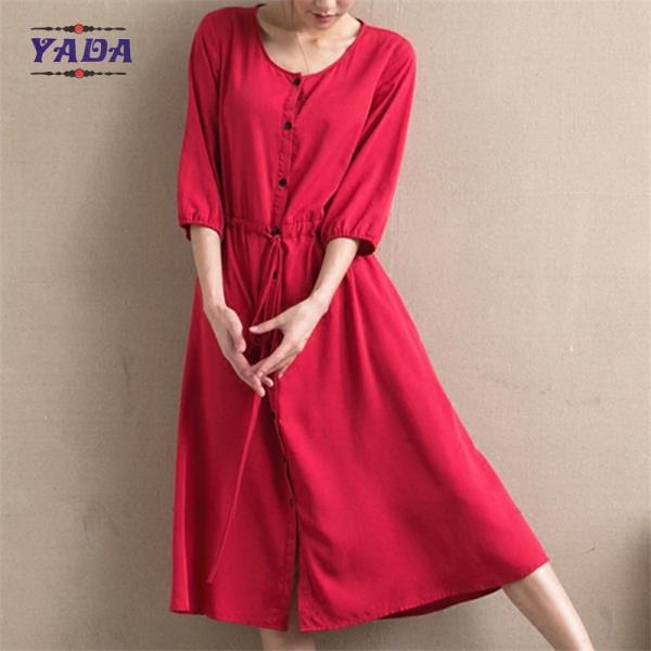 100% хлопка длинный случайный красный цвет плюс размер дизайны дешевые женские платья фотографии офисные платья для дам сделаны в Китае