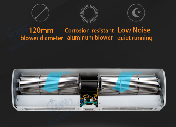 Single Phase 1500m3/h Heated Air Curtain For Office Public Places