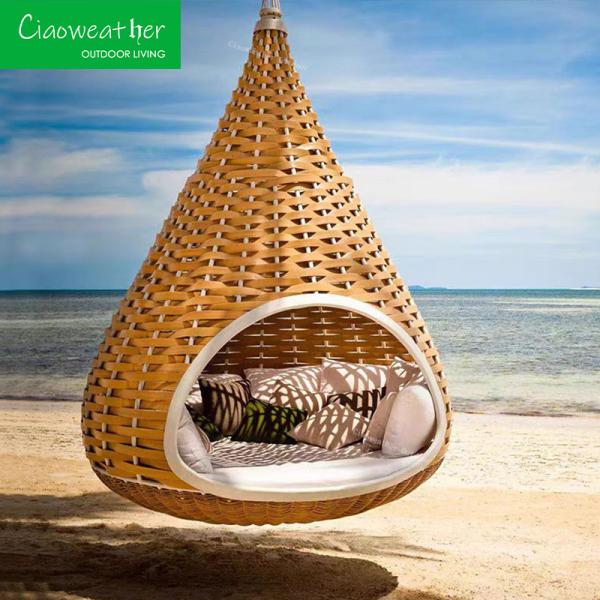 Outdoor Furniture Wicker Bird's Nest Shaped Swing Chair Bed Customized Color NO Folded