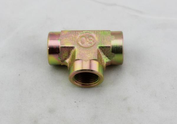 Encaixes de tubo hidráulicos do T fêmea de aço de BSP, encaixes hidráulicos do adaptador da mangueira
