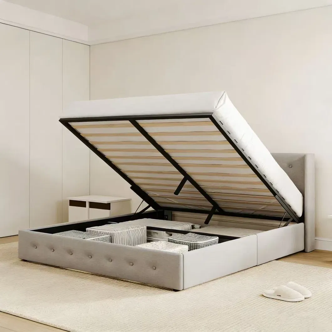 Minimalist Button-Tufted Ottoman Bed