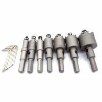 o furo 14mm-35mm derrubado do carboneto de tungstênio considerou cor ajustada da prata 7pcs do bocado de broca